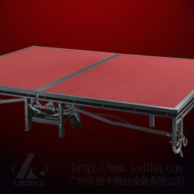 Folding Steel Mobile Portable Aluminum Stage Platform with Wheels / Carpet for Hotel / Small event