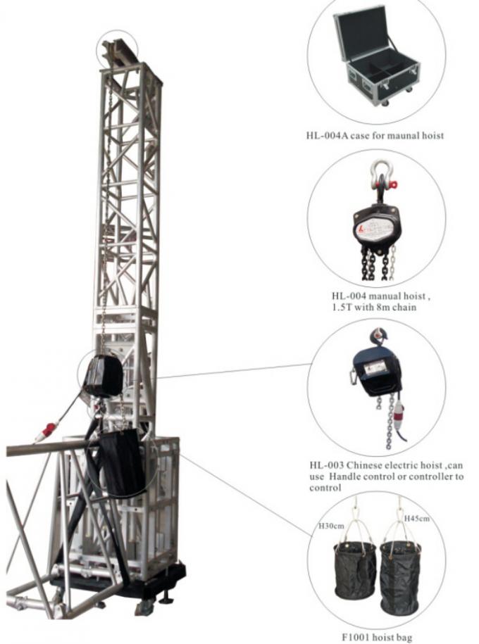 Heavy Duty Stage Truss Systems Electric Hoist Controls Silver With