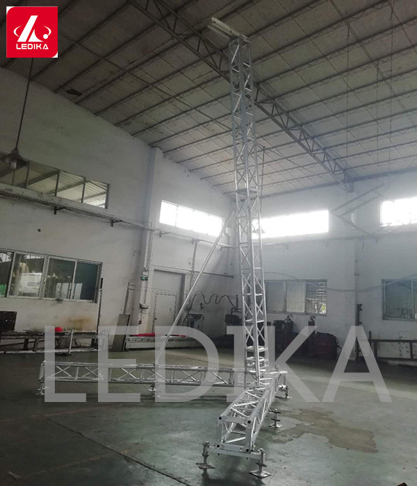 Single DJ Speaker Truss / Speaker Stands 12M Height Aluminum Spigot Truss
