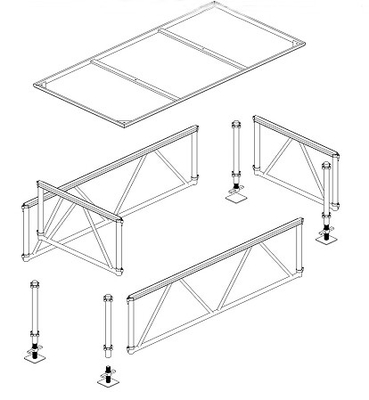 Outdoor Project Aluminum Folding Stage Platform 18mm Antiskid Plywood