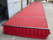 Folding Steel Stage Platform Hotel Stage Mobile Portable With Wheels / Carpet