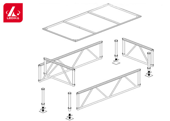 Portable Outdoor Mobile Aluminum Stage Platform 1.22x2.44m