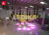 Rotating LED lighting Yellow Aluminum Square Truss 6 Channel DMX 512 Control