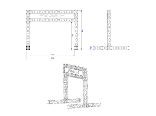 T6 Aluminium Goal Post Truss System For Concert Exhibition