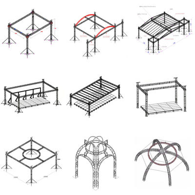 Aluminum Outdoor Event Truss System Concert Roof Stage Riser Platform Stand Display Truss