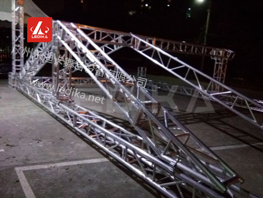 Square Silver Stage Light Truss / Lighting Truss System Aluminum For Outdoor 18m Span