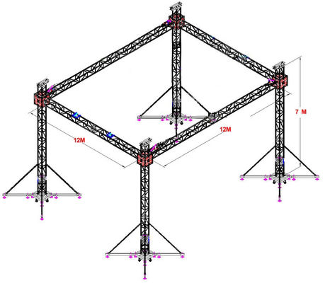 3mm Thickness Non rust Square Aluminum Truss For Display Advertising