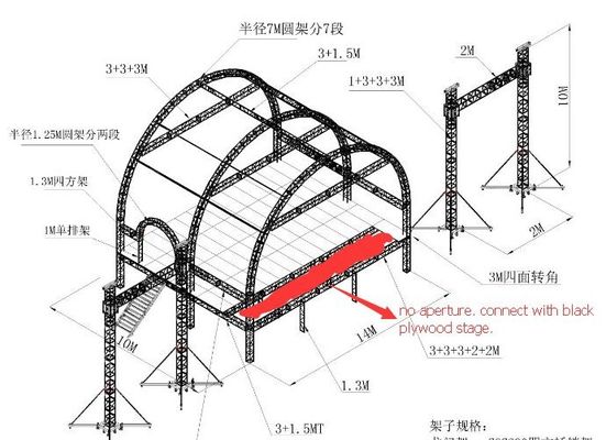 Large Aluminum Stage Roof Truss For Live Events And Music Festival