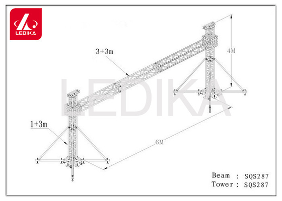 Hot Dragon Stage Hanging Screen Bolt Goal Post Truss Aluminium Alloy 6082