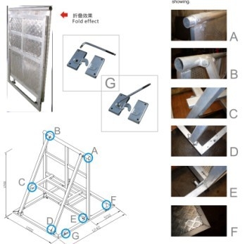 30kg Weight Foldable Crowd Control Barrier 10cm Height