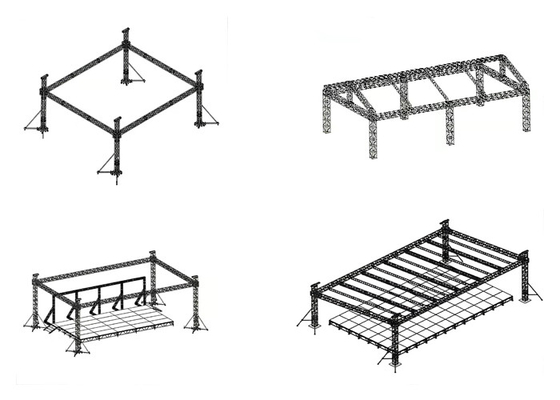 Customized 0.5m Length Flat Stage Roof Truss For Events Lighting