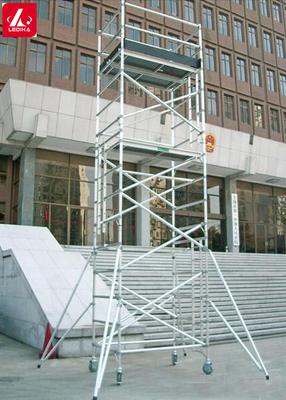 8M Folding Mobile Painting Plastering Scaffold Tower Aluminum Platform