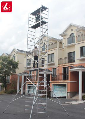 8M Folding Mobile Painting Plastering Scaffold Tower Aluminum Platform