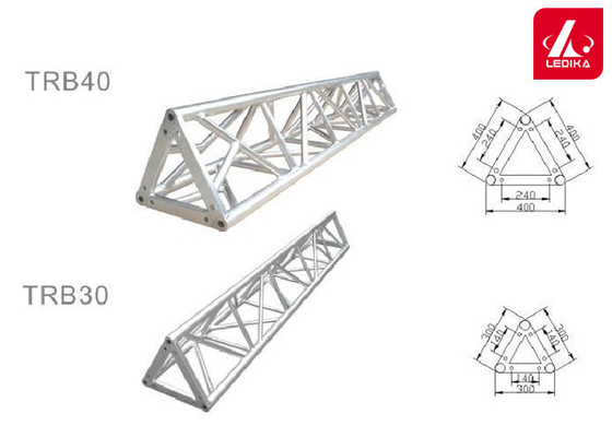 Triangle Spigot Aluminum Lighting Truss With Steel Fork End Connections