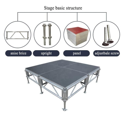 Foldable Aluminum Stage Platform Adjustable Height  0.2-1.4m