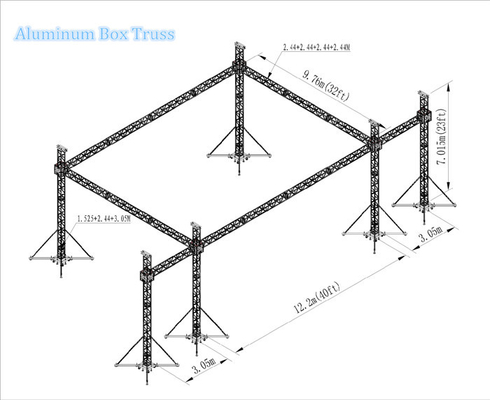 Square Bolt Aluminum Box Truss Speaker Hangers 520x760 mm Simple Installation
