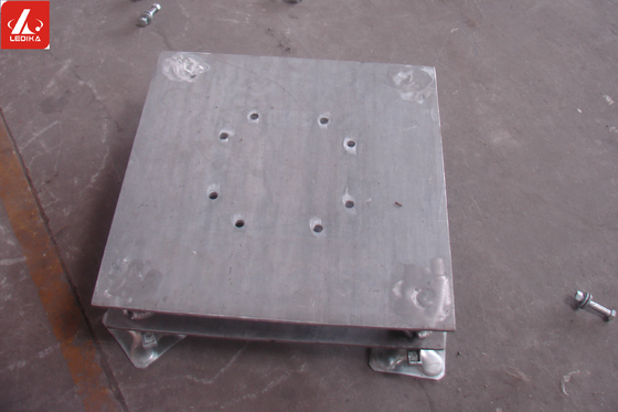 Removable Stage Truss Systems Lift Steel Base Plate With Wheels / Stationary