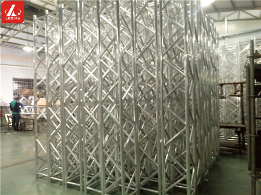 390 x 390 Customized Length Aluminum Spigot Truss Shiny Silver Truss System