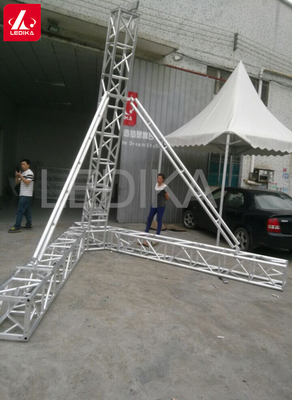 Single DJ Speaker Truss / Speaker Stands 12M Height Aluminum Spigot Truss