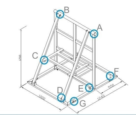 30kg Weight Foldable Crowd Control Barrier 10cm Height