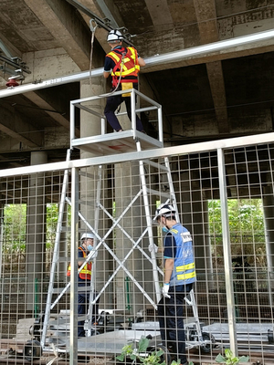 Concert Engineering Frame Layer Truss Folding Work Ladder With Wheel