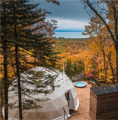 Outdoor Camping Rainproof Geodesic Half Sphere Tent For Exhibition