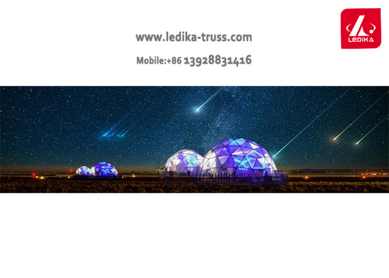 Waterproof 6M Glamping Geodesic Dome Tent Hotel For Resort