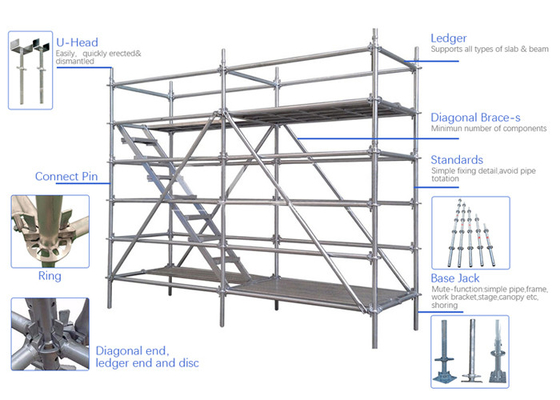 50*3Mm Aluminum Scaffolding Tower Galvanized Building Ring Lock For Construction