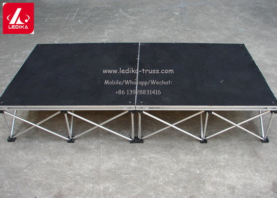 Light Weight Aluminum Alloy Modular Stage Table Black Red Plywood For Small Event